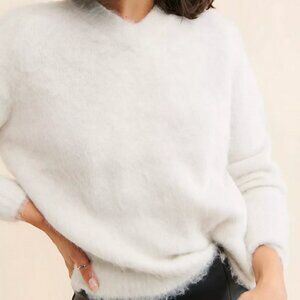 Madewell Brushed Ralph V-Neck Wool Alpaca Pullover | Size XL
